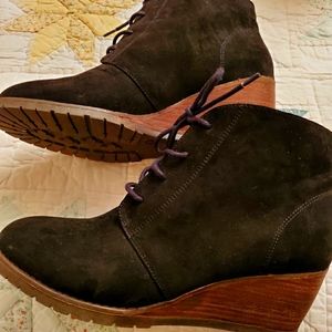 LAUREN BLAKWELL WOMENS LILLIE WEDGE BOOTIE BLACK